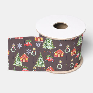 Ruban Gros-grain Joyeux Noël Motif Esthétique - Fête de Fêtes