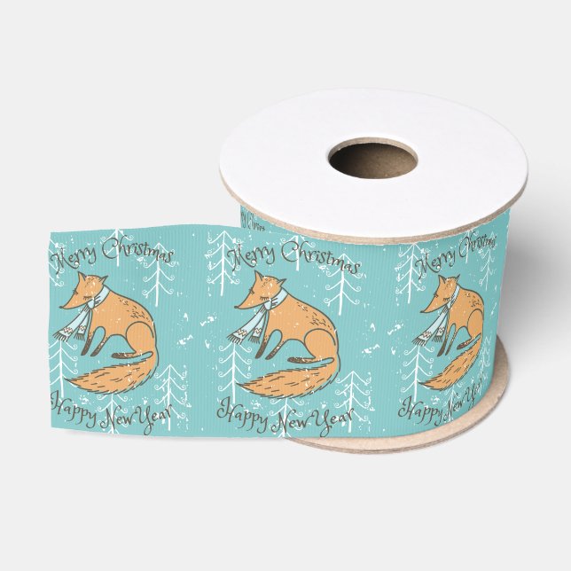 Ruban Gros-grain Joyeux Noël Vacances Fox Cosy (Bobine)