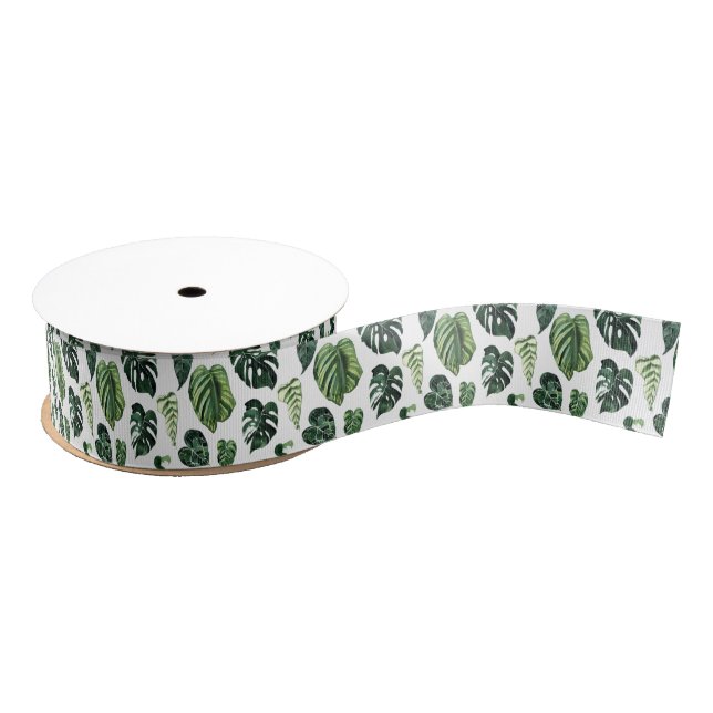 Ruban Gros-grain Jungle Feuilles Clear Image Grosgrain Ribbon (Bobine)