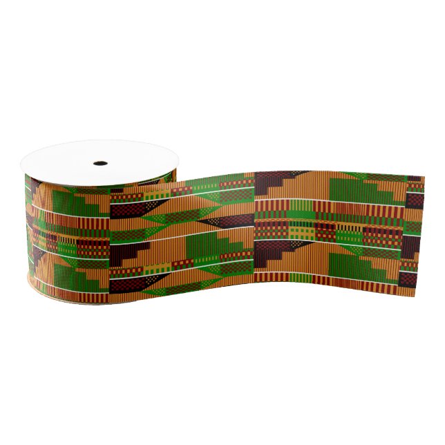 Ruban Gros-grain Kente classique 3 pouces K01 (Bobine)