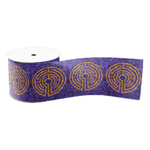 Ruban Gros-grain LABYRINTH MOSAIC 3" Large Grosgrain Ribbon