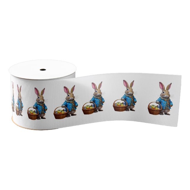 Ruban Gros-grain Lapin de Pâques  (Bobine)