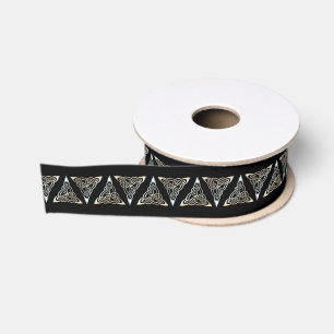 Ruban Gros-grain Le triangle noir d'argent Spirales Céleste Concep