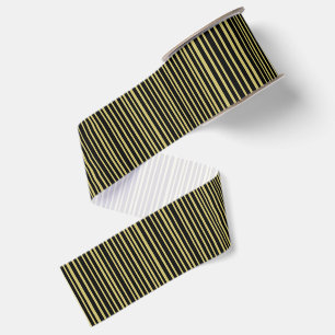 Ruban Gros-grain Lignes noires et olive