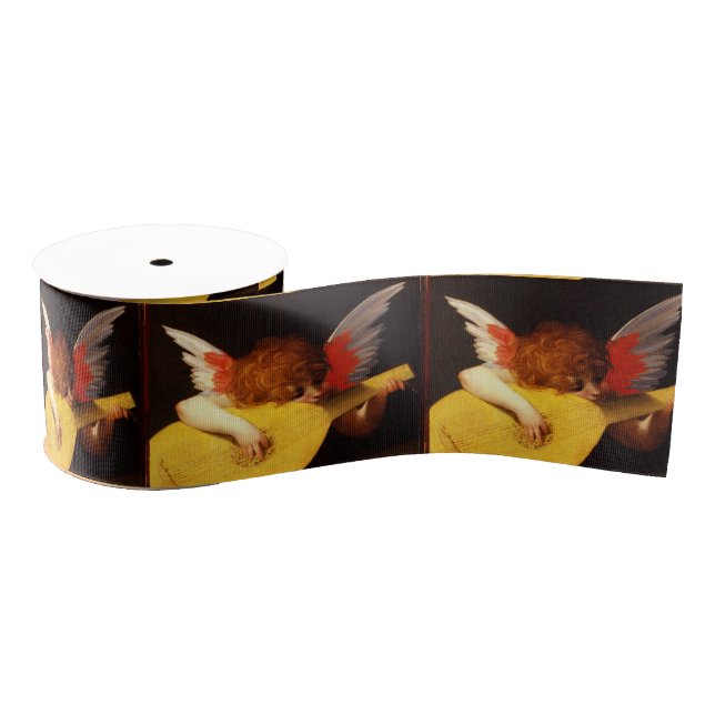 Ruban Gros-grain LITTLE ANGEL PLAYING LUTE Music Making Cherub (Bobine)