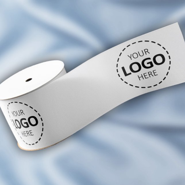Ruban Gros-grain Logo Motif personnalisé blanc promotionnel 3" (Créateur téléchargé)
