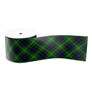 Ruban Gros-grain MacDonald tartan bleu vert plaid