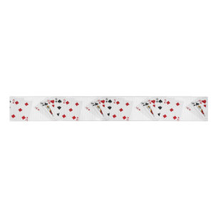 Ruban Gros-grain Mains de poker - Carte haute - As