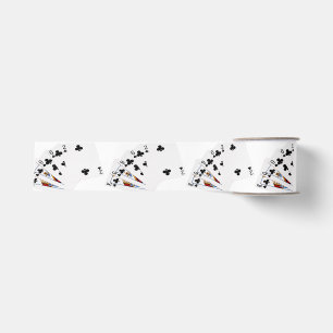 Ruban Gros-grain Mains de poker - Flush - Costume Clubs