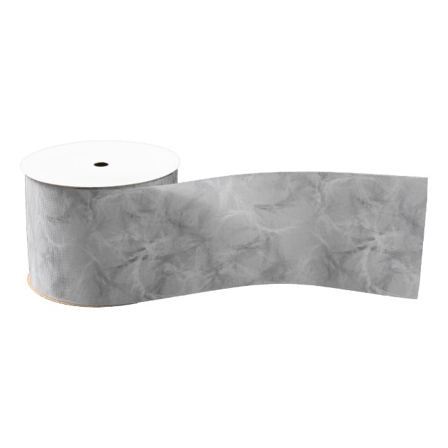 Ruban Gros-grain Marble swirl print - soft grey (Bobine)