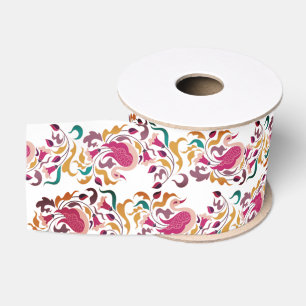 Ruban Gros-grain Mariage Classique Rose Vert Jaune Floral Cygne Ois