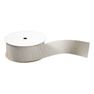 Ruban Gros-grain Mariage en simili cuir crème blanc  