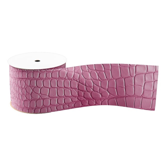 Ruban Gros-grain Mariage Faux Crocodile Rose Déco Animale (Bobine)