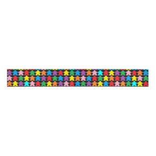 Ruban Gros-grain Meeples multicolores