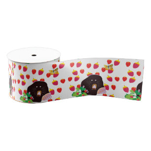 Ruban Gros-grain Mole Mignon, Fraises, Papillon