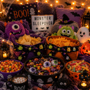 Ruban Gros-grain Monstres Bébés Noirs Halloween Effrayants
