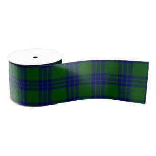 Ruban Gros-grain Montgomery écossais vert bleu plaid