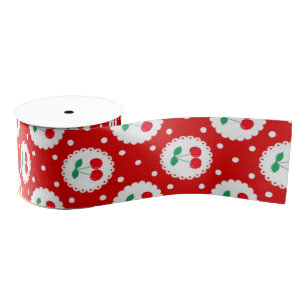 Ruban Gros-grain Motif à points de cerise – Cadeau et décoration de