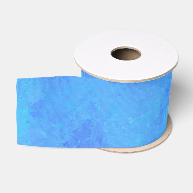 Ruban Gros-grain Motif Abstrait Bleu (Bobine)