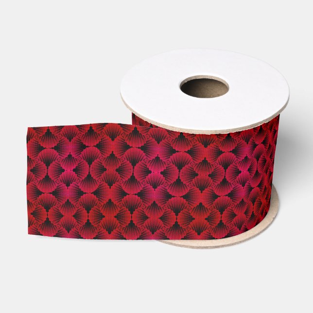 Ruban Gros-grain Motif Abstrait rouge (Bobine)