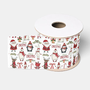 Ruban Gros-grain Motif animal de Noël