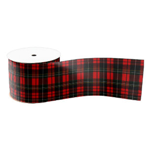 Ruban Gros-grain Motif carreau tartan moderne Wallace rouge écossai