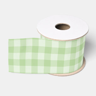Ruban Gros-grain Motif damier vert