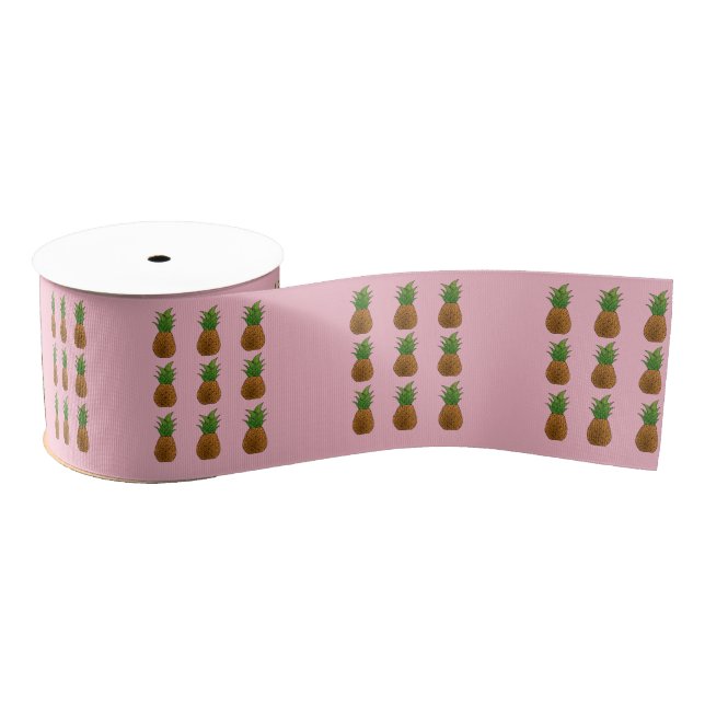 Ruban Gros-grain motif d'ananas Thunder_Cove (Bobine)