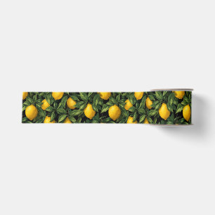 Ruban Gros-grain Motif d'arbre de citron agrumes vibrant