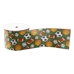 Ruban Gros-grain Motif de basketball de football sportif