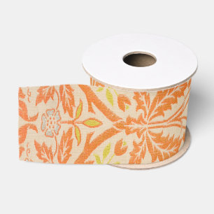 Ruban Gros-grain Motif de branche dorée de William Morris, art vint
