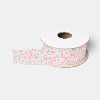 Ruban Gros-grain Motif de cœur Saint-Valentin rose pastel