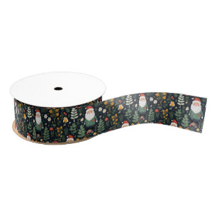 Ruban Gros-grain Motif de Festive Père Noël