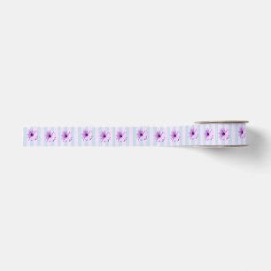 Ruban Gros-grain motif de marguerite rayée de bleu et de violet