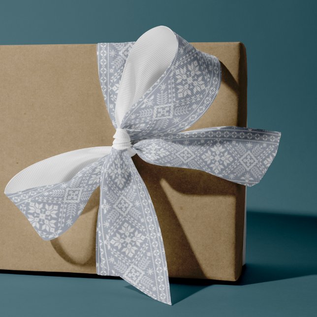 Ruban Gros-grain Motif de pulvérisateur noir gris et blanc nordique (Créateur téléchargé)