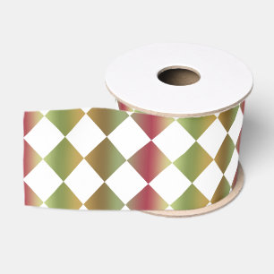 Ruban Gros-grain Motif diamant à carreaux coloré