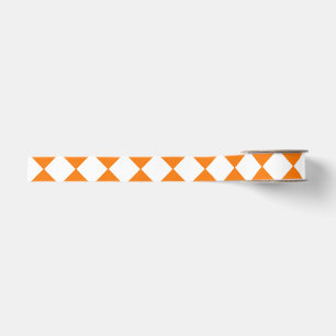 Ruban Gros-grain Motif diamant à carreaux orange blanc