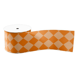 Ruban Gros-grain Motif diamant Orange Checker