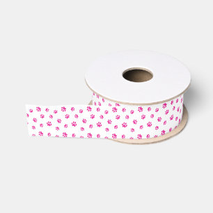 Ruban Gros-grain Motif Empreintes de Patte Roses