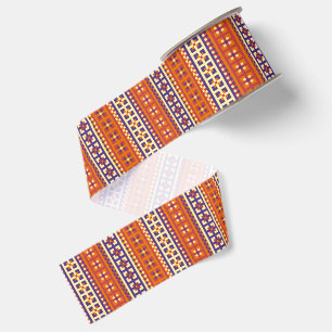 Ruban Gros-grain Motif ethnique géométrique traditionnel