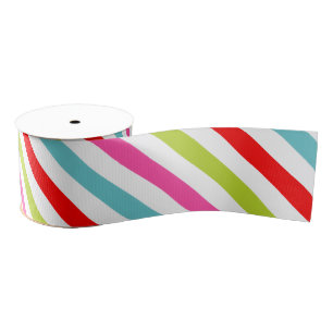 Ruban Gros-grain Motif festif – Rayures rétro de vacances