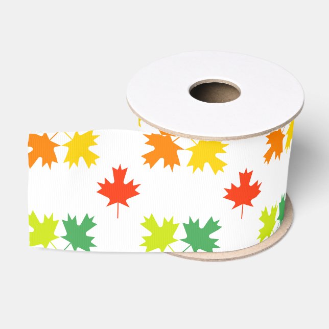 Ruban Gros-grain Motif feuille (Bobine)