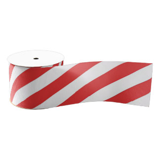 Ruban Gros-grain Motif Girly blanc rouge vintage de rayures