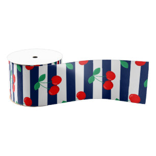 Ruban Gros-grain Motif Rayure Cerise – Cadeau & Décoration de Fruit