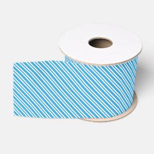 Ruban Gros-grain Motif Rayures Bleu Blanc