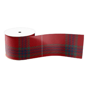 Ruban Gros-grain Motif Tartan rouge ID589