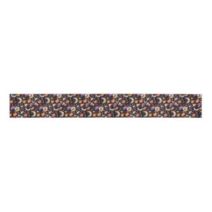 Ruban Gros-grain Motif Whimsical Halloween Night Sky