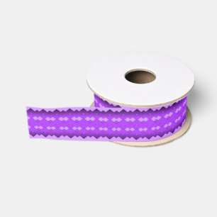 Ruban Gros-grain Motif Zigzag Violet