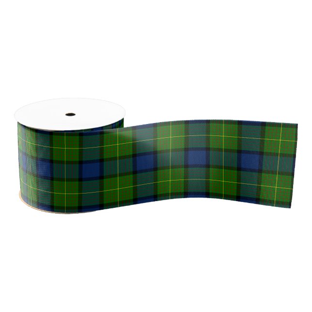 Ruban Gros-grain Muir Moore écossais vert bleu plaid (Bobine)