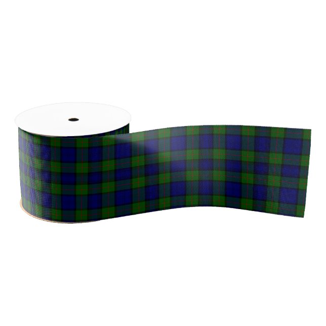 Ruban Gros-grain Murray tartan bleu vert plaid (Bobine)